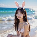 beauty-135 バニーで海に 2枚目