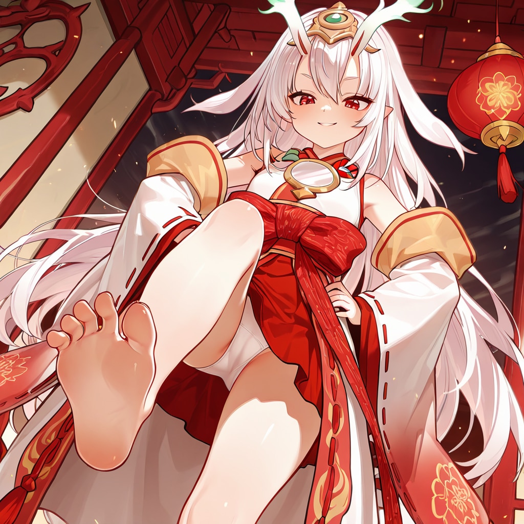 俱利伽羅天童の踏みつけパンチラ