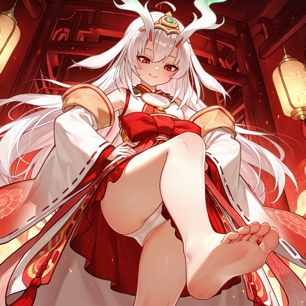 俱利伽羅天童の踏みつけパンチラ