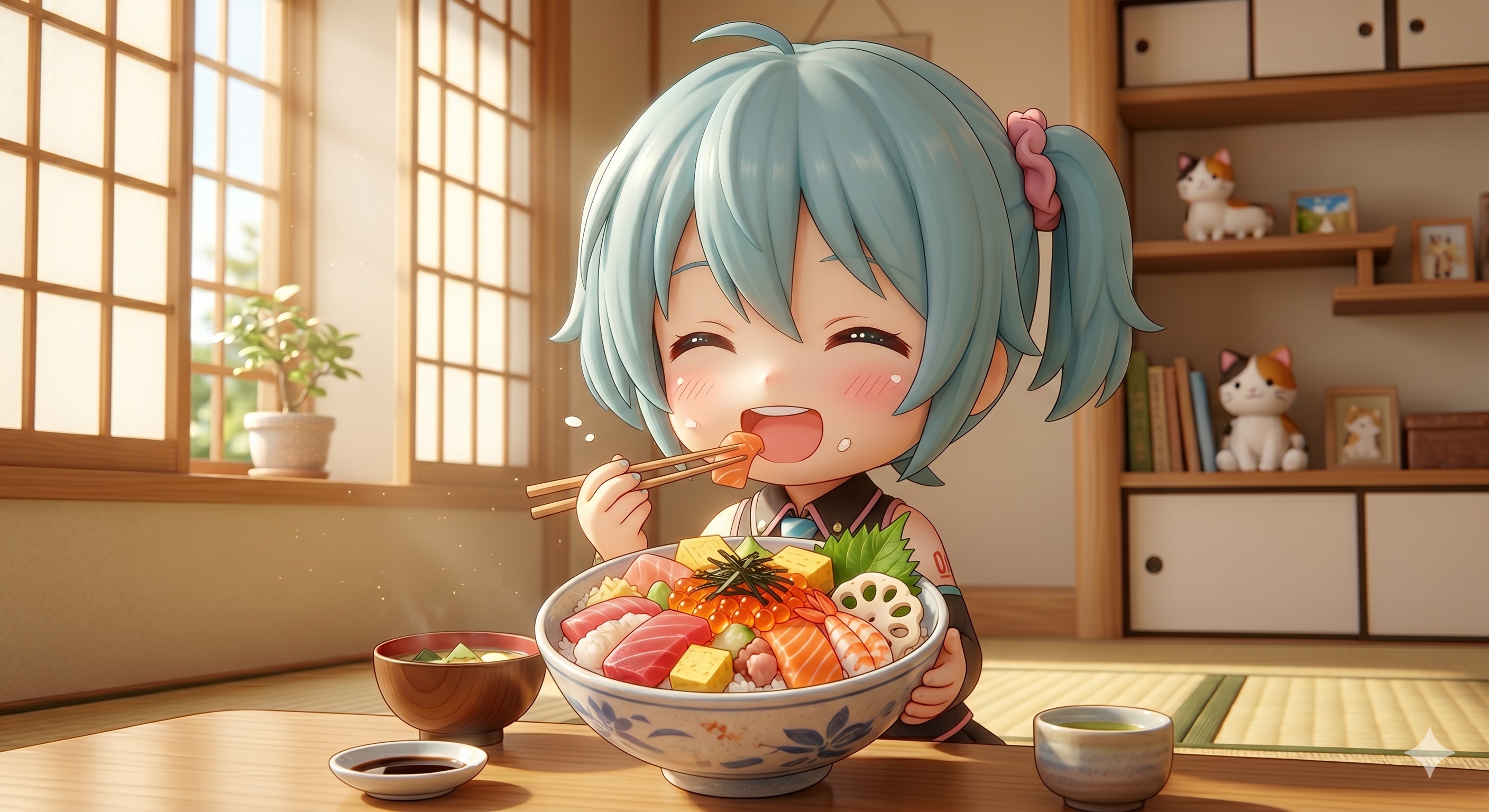 今日のお昼は海鮮丼です | の人気AIイラスト・グラビア