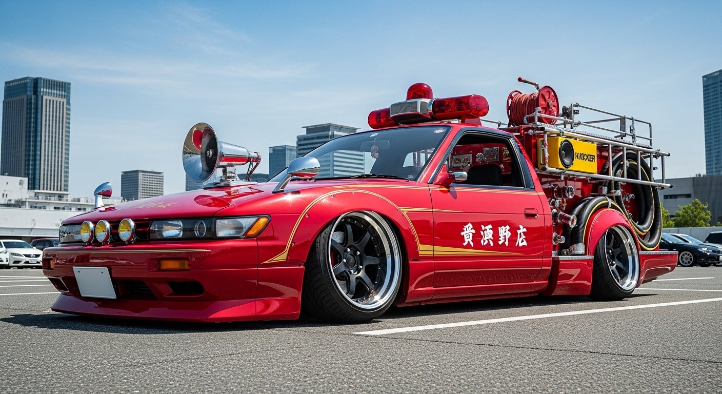 S13シルビア消防車のドリ車 | の人気AIイラスト・グラビア