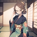 眼鏡×着物×和室 4枚目