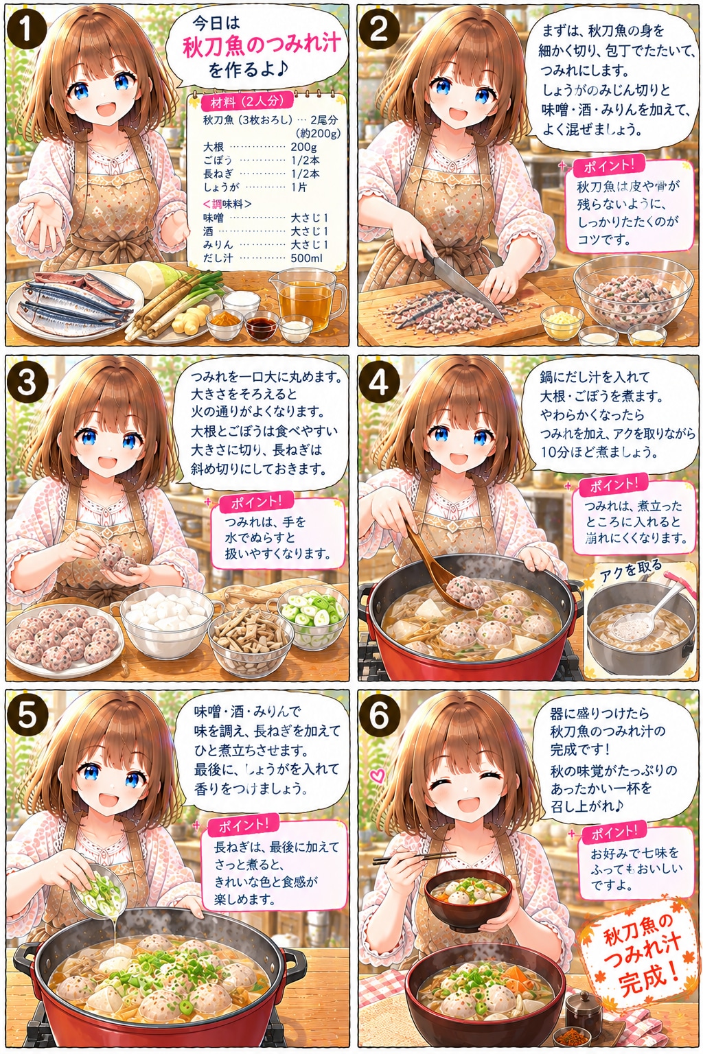秋刀魚のつみれ汁 | の人気AIイラスト・グラビア