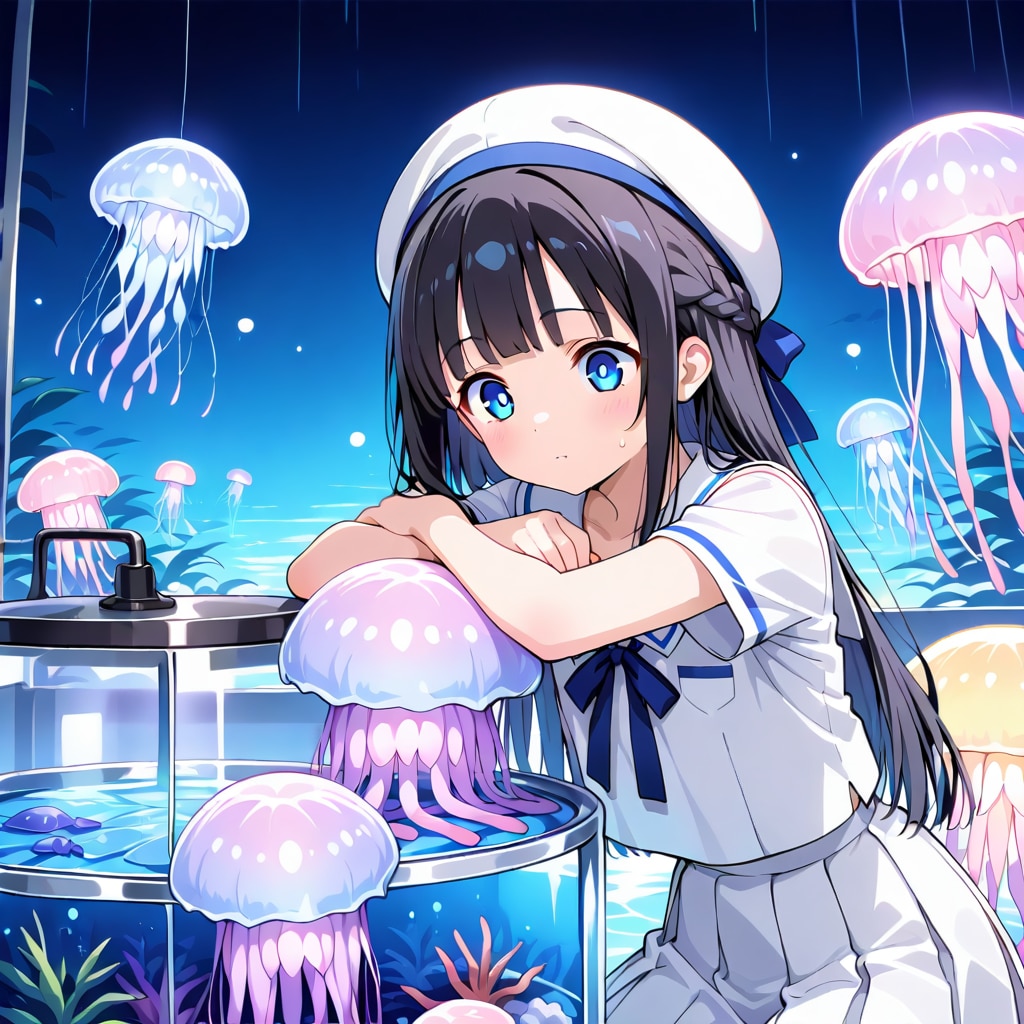 くらげと少女 | の人気AIイラスト・グラビア