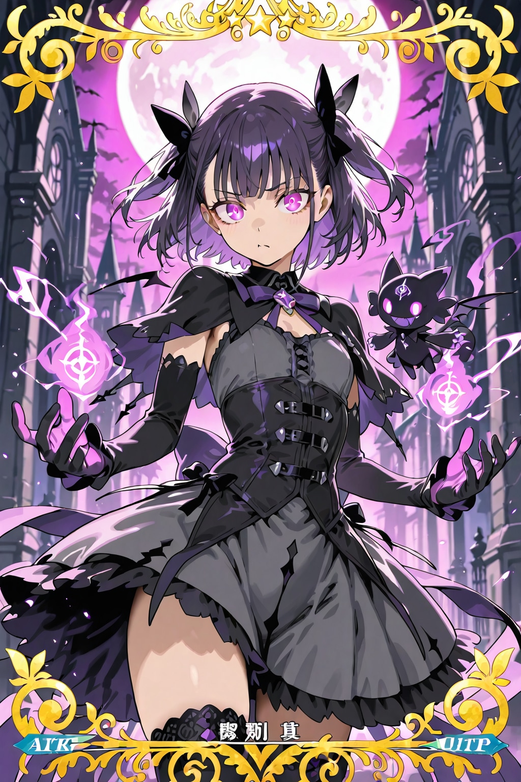 カードゲームっぽい闇の魔法少女 | の人気AIイラスト・グラビア