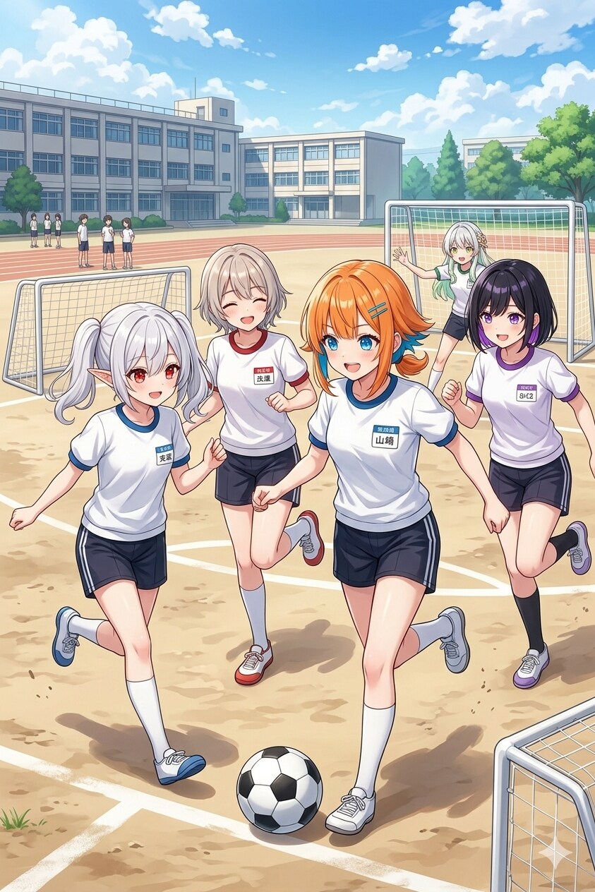 休み時間はサッカーだ！