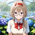 夏服と雨 3枚目