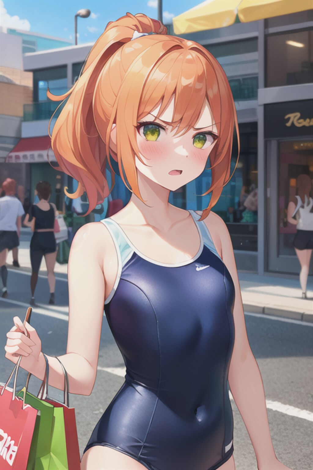 スク水モール？で撮影中