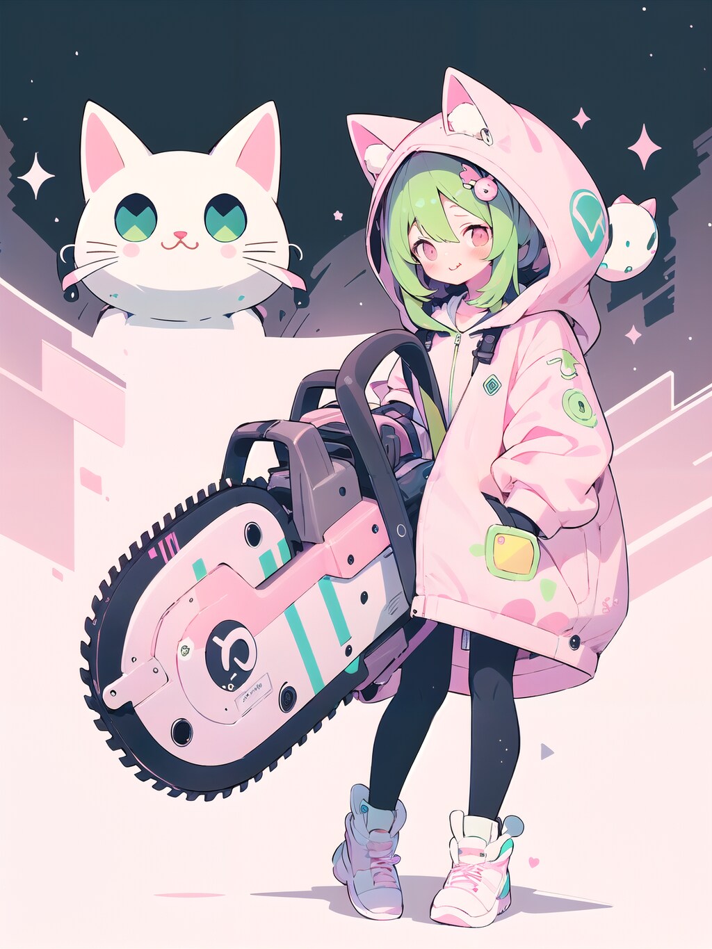 試作：チェーンソー・丸鋸LoRA [cute]