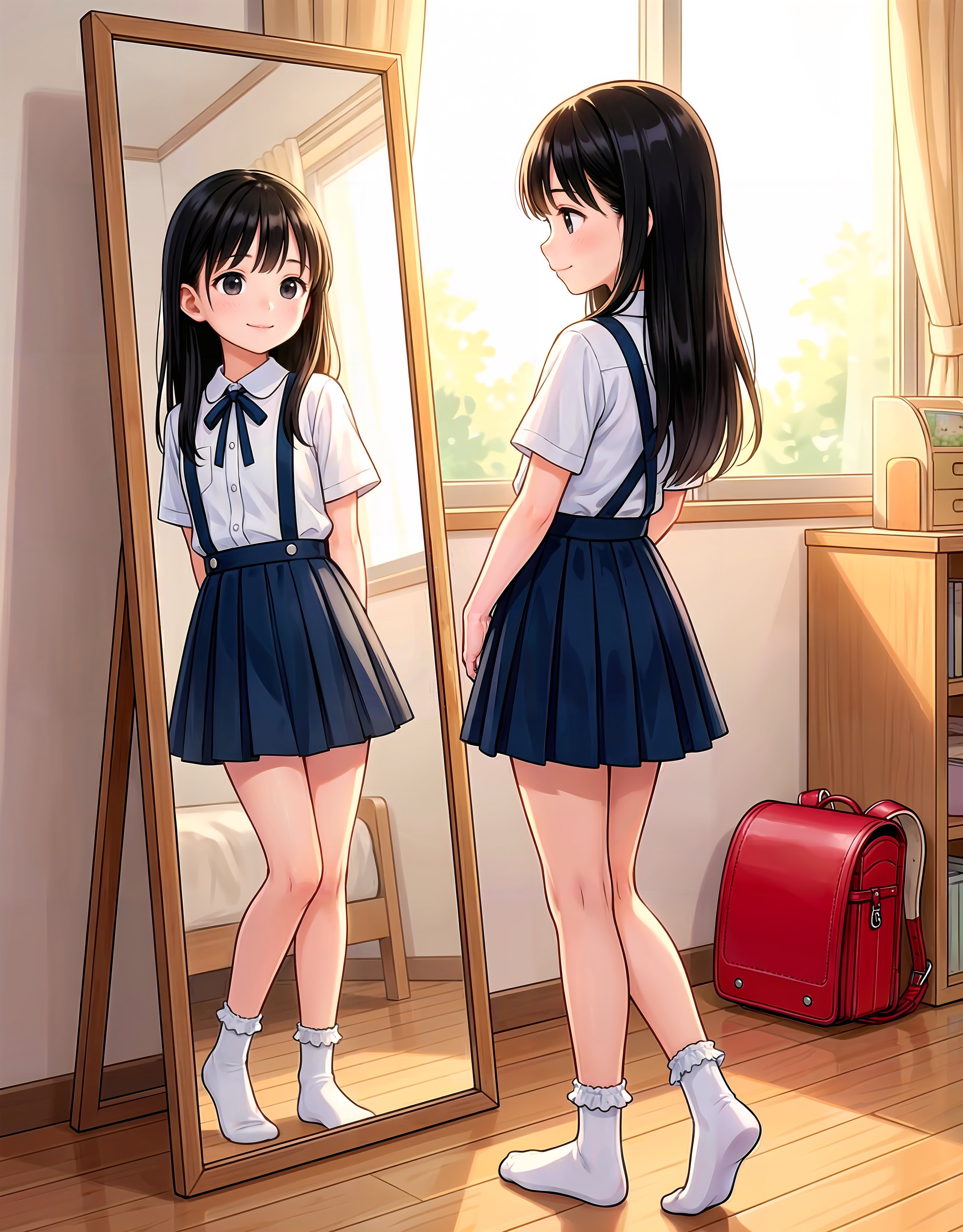 朝の身だしなみチェック（連作2/20） | の人気AIイラスト・グラビア