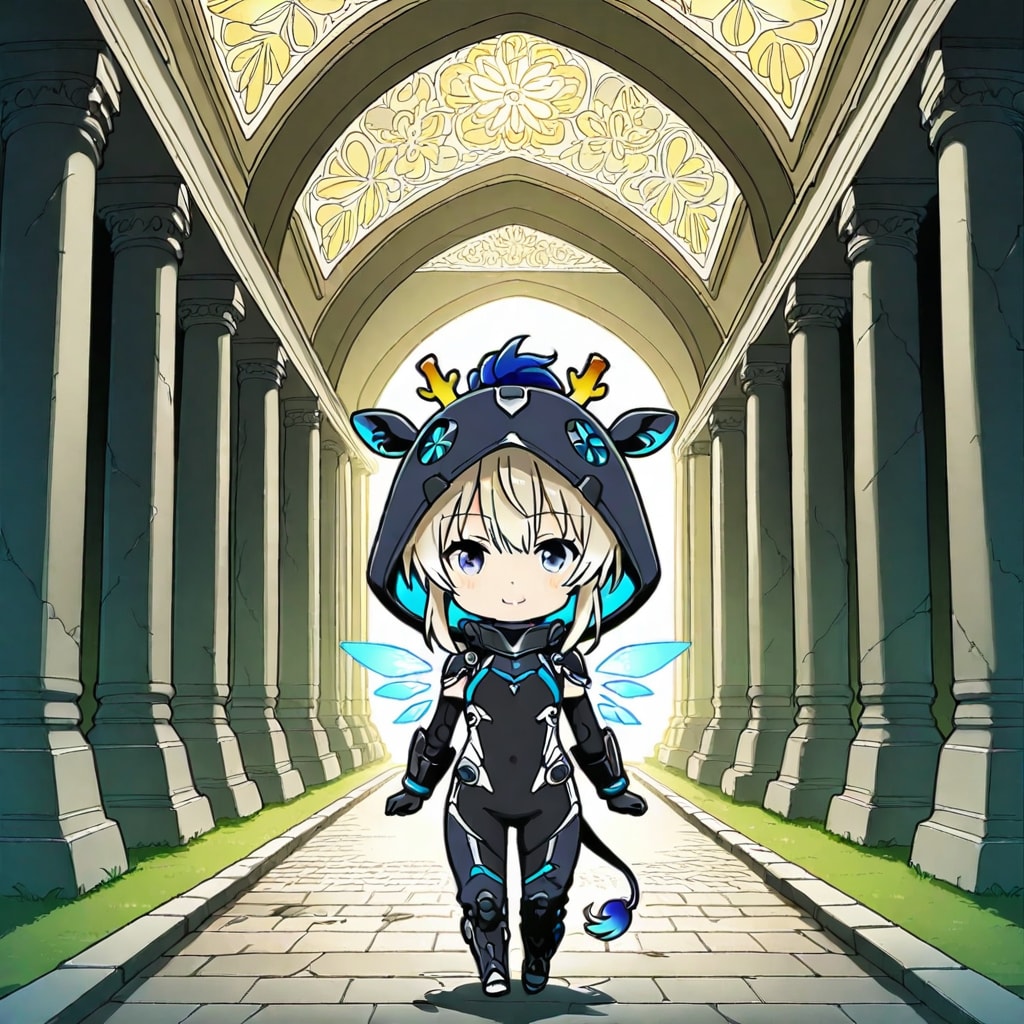 大神殿とアニマルフーディーメカちび子ちゃん