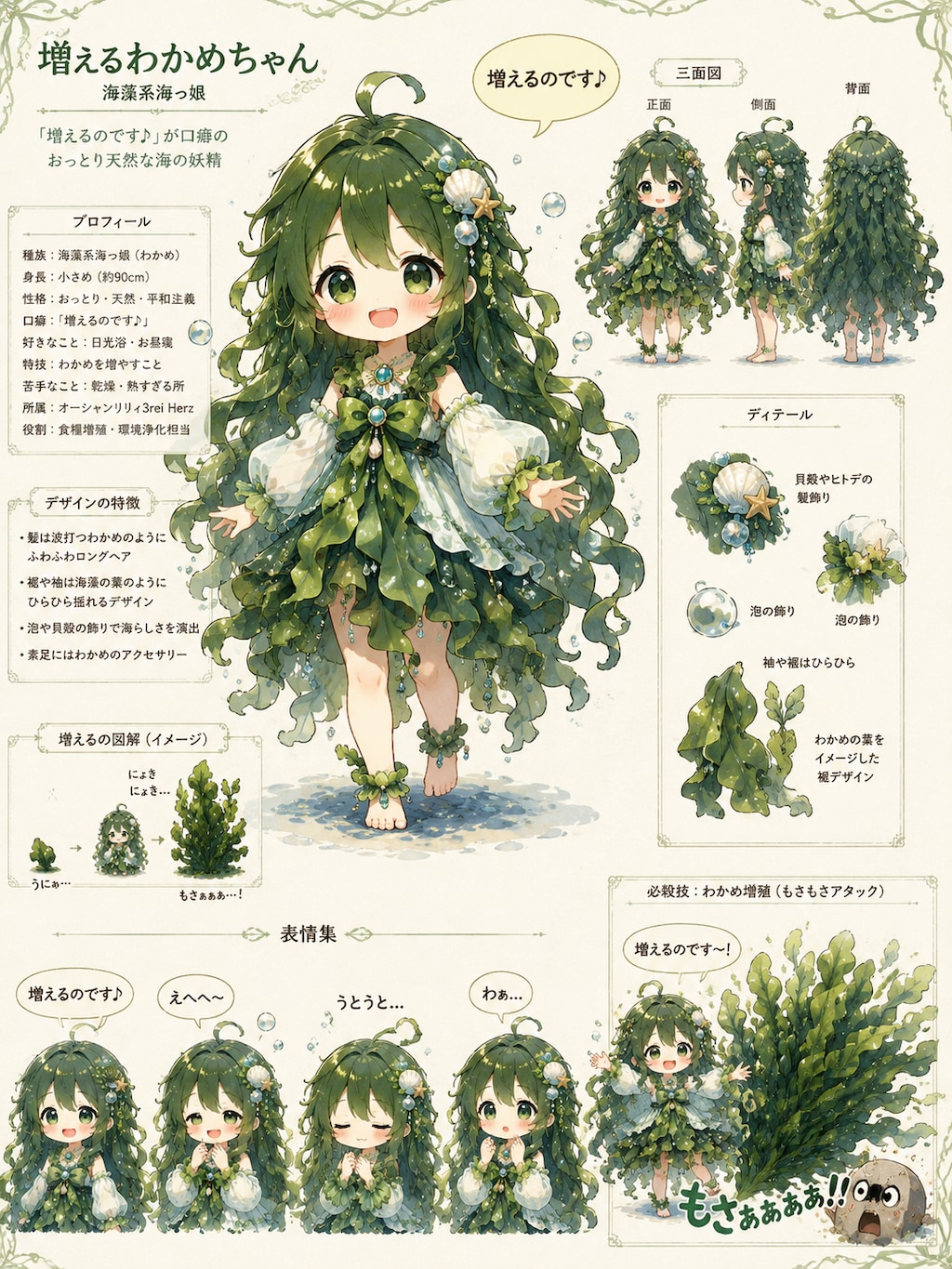相談役室食糧増殖・環境浄化担当 増えるわかめちゃん