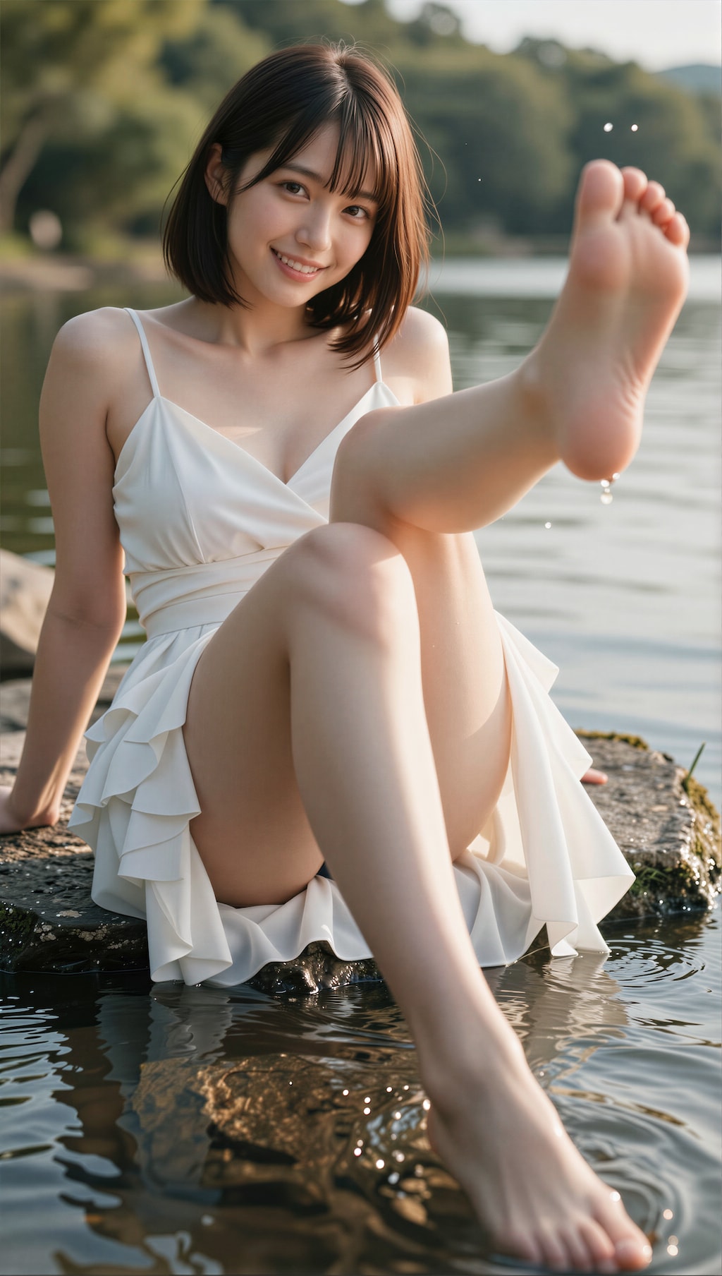 湖畔で遊ぶ 4