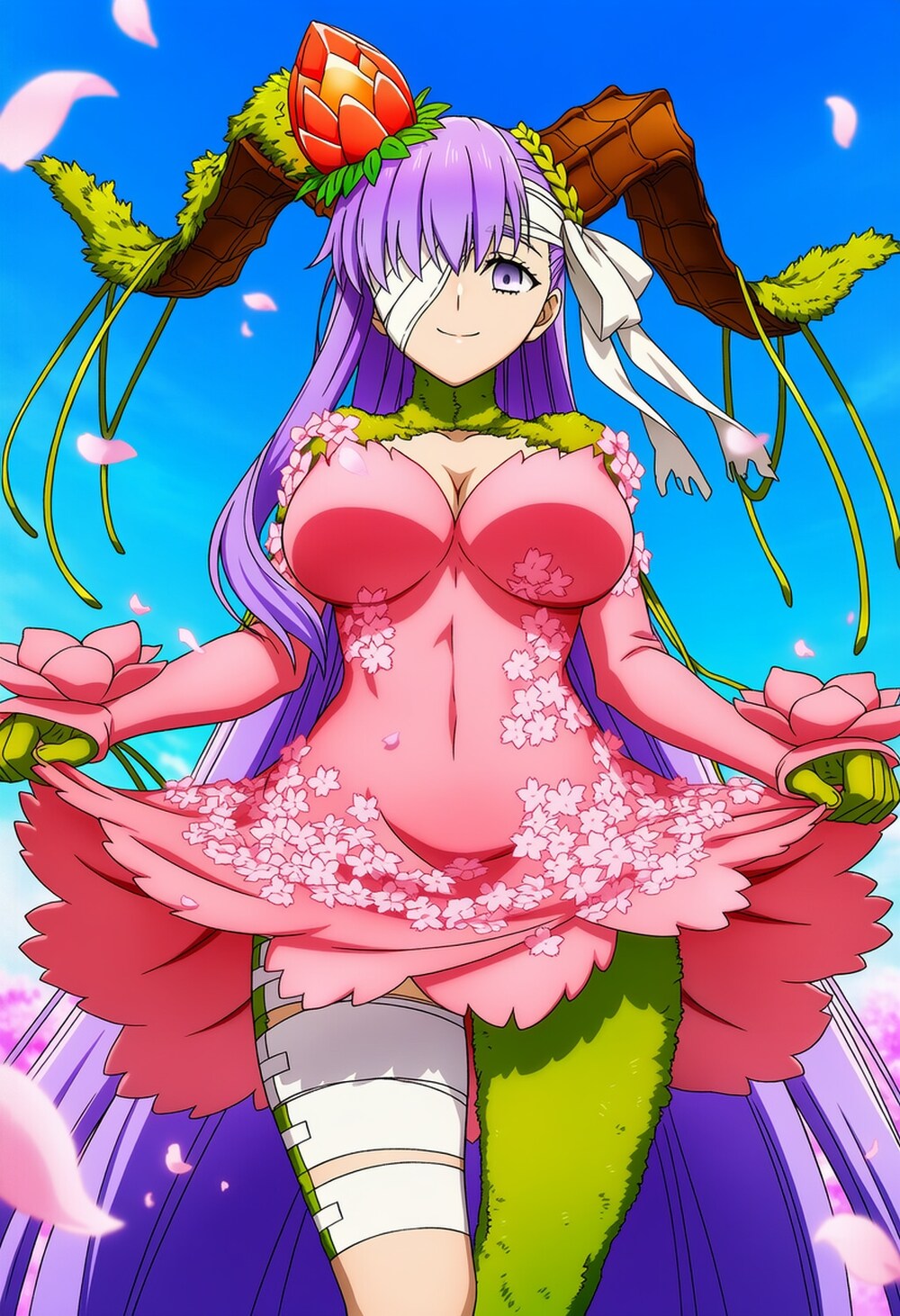 桜ドレス＆入学卒業制服コスプレ巨大人妻