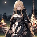 焚火とブロンド女騎士さん 4枚目