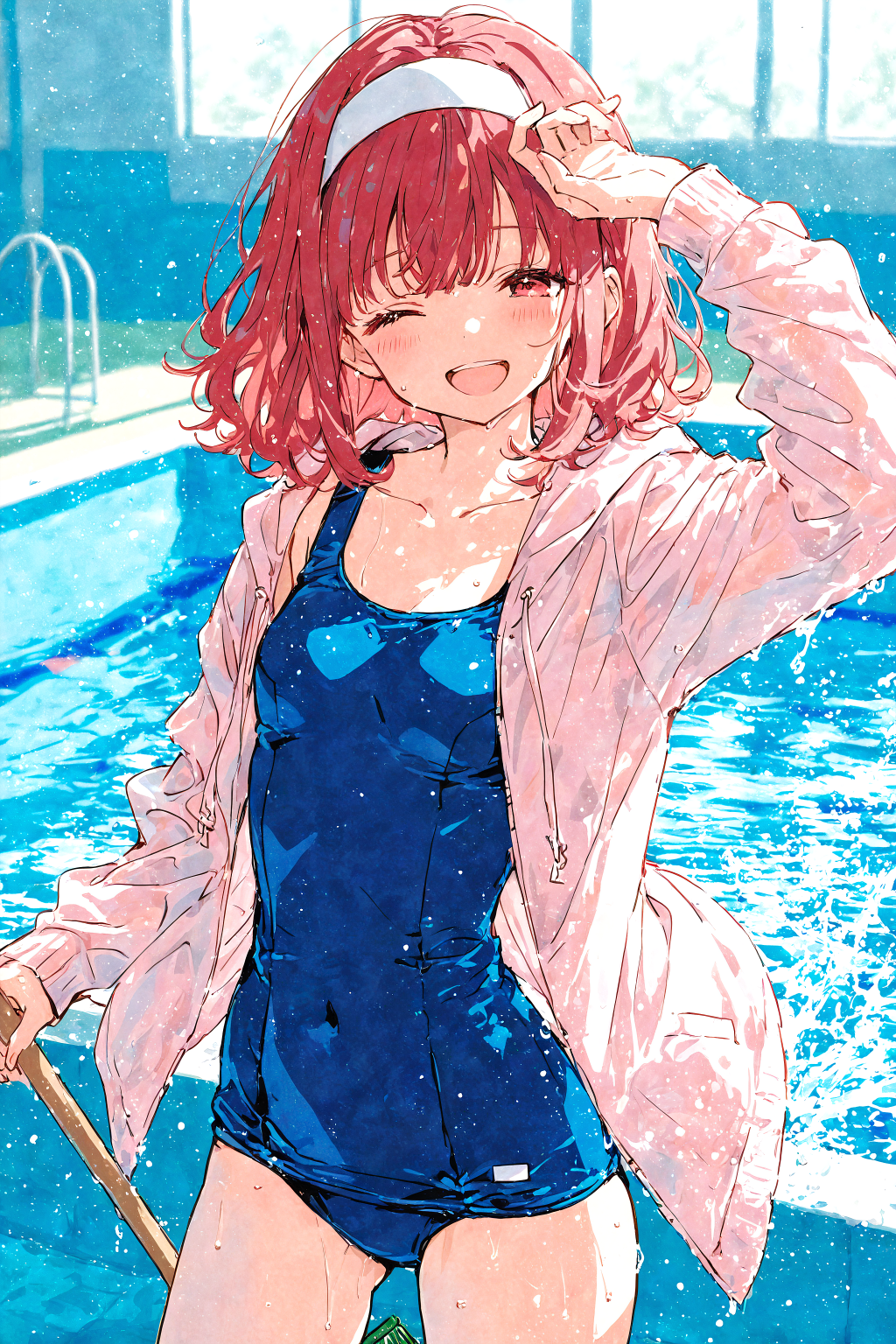赤河レンちゃんとプール掃除