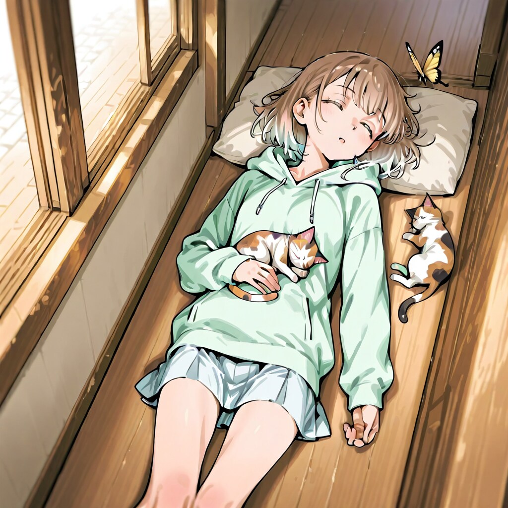 日差しが温かい廊下で眠り暗くなってから寒くなって風邪ひくまでがセット系休暇女子