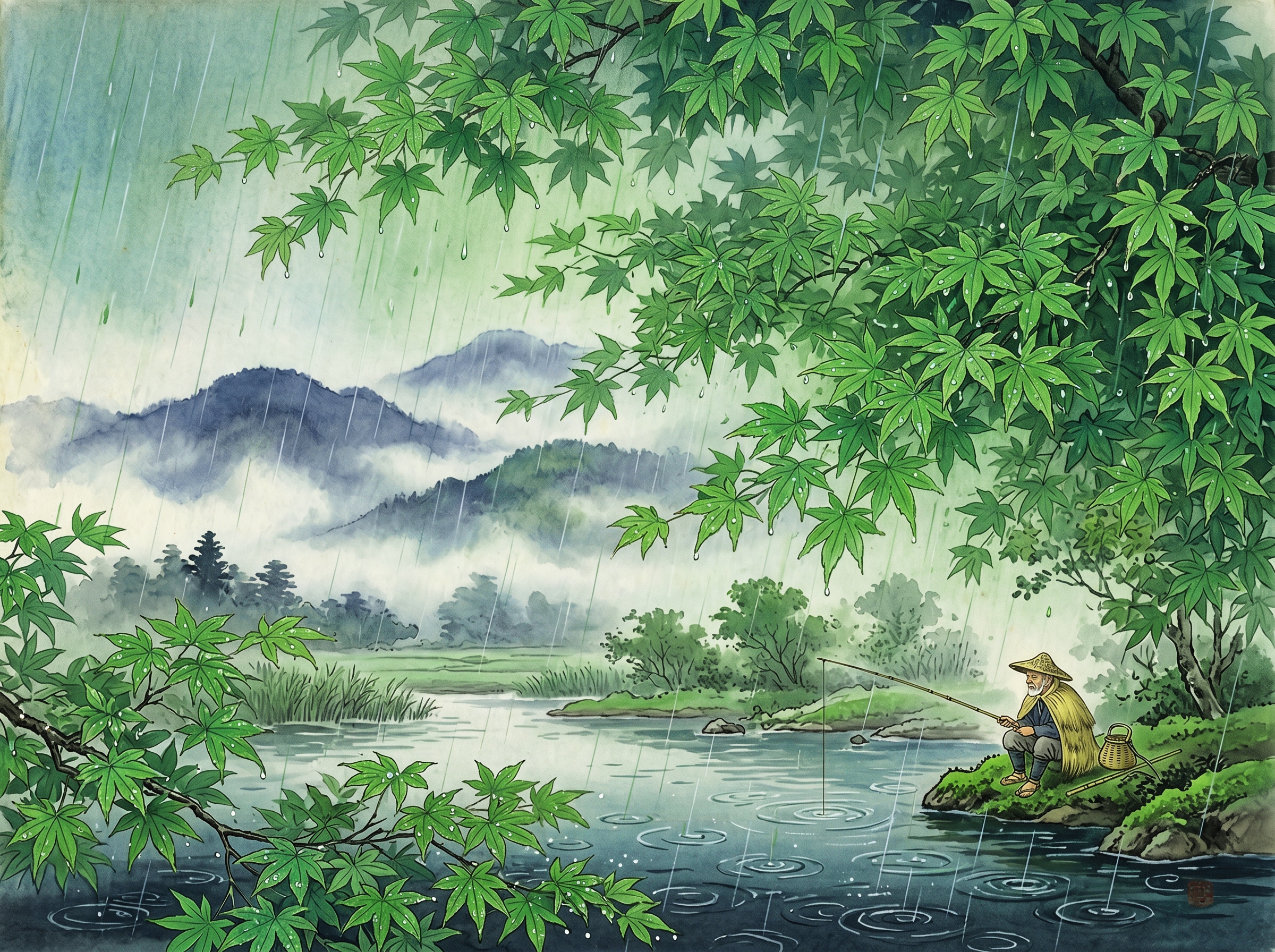 緑雨にぬれて | の人気AIイラスト・グラビア