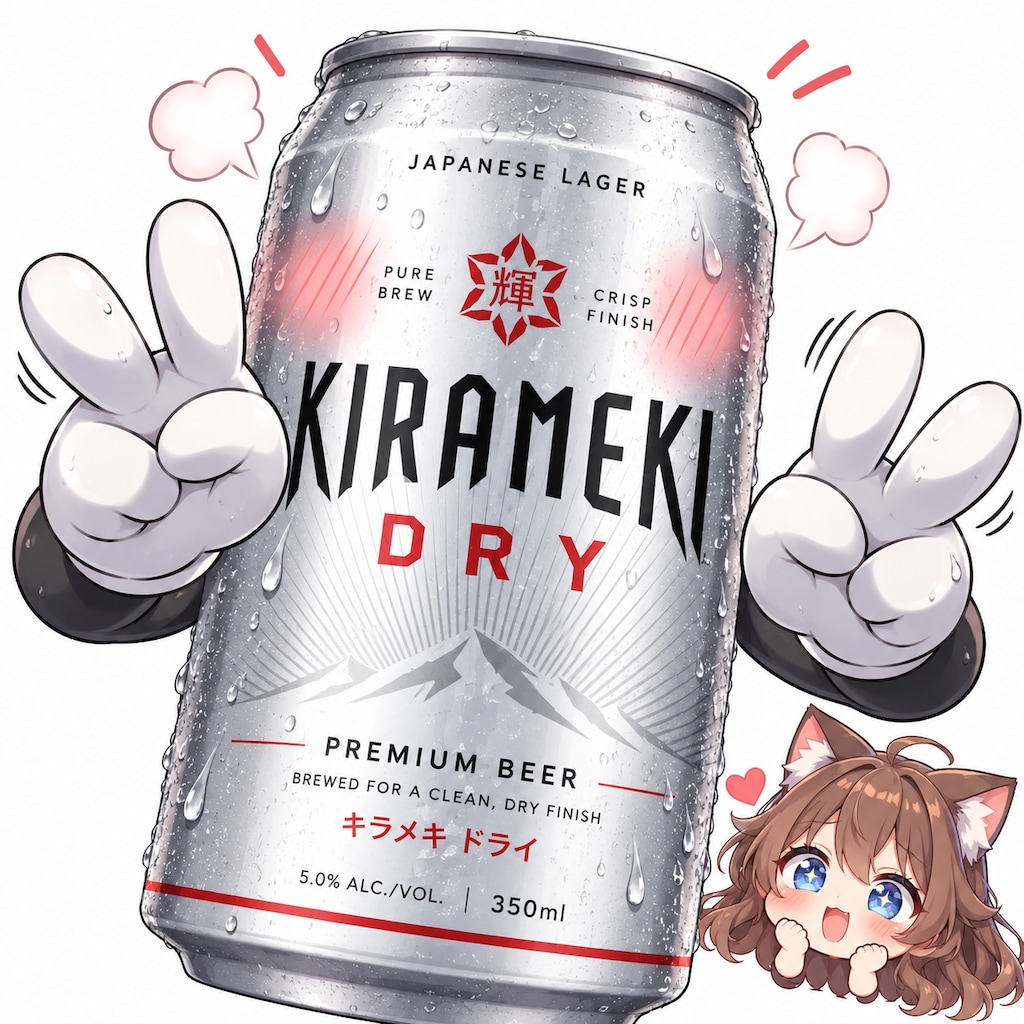 (ア◯顔)ダブルピース ビール缶