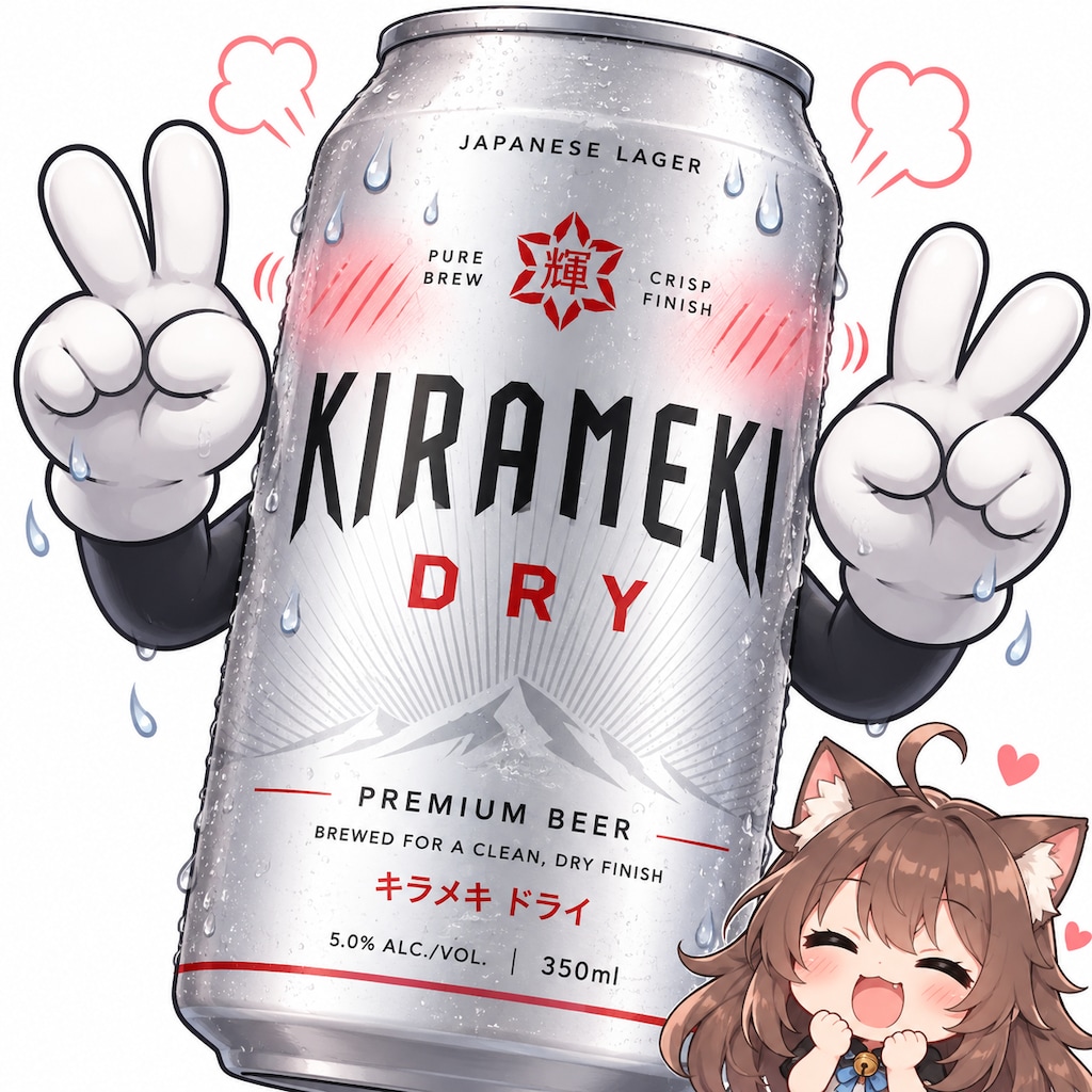 (ア◯顔)ダブルピース ビール缶