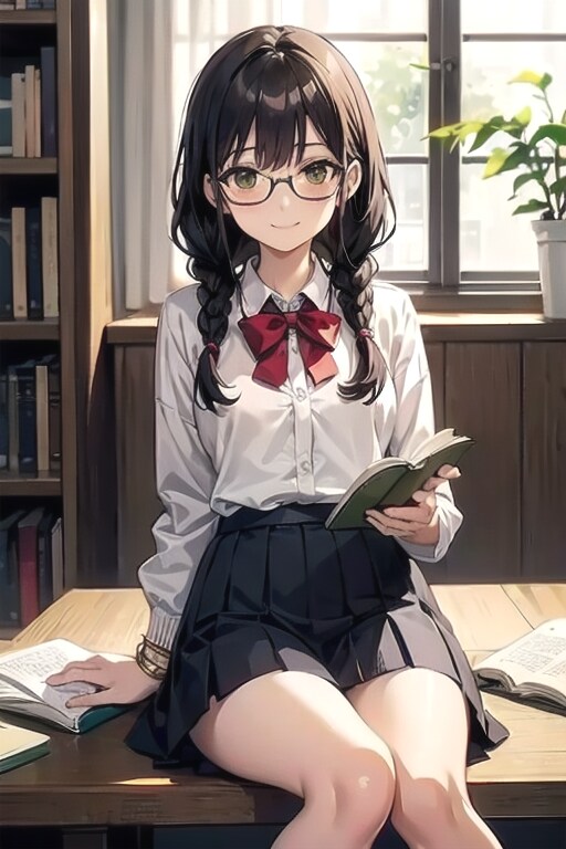 午後の図書室 | の人気AIイラスト・グラビア