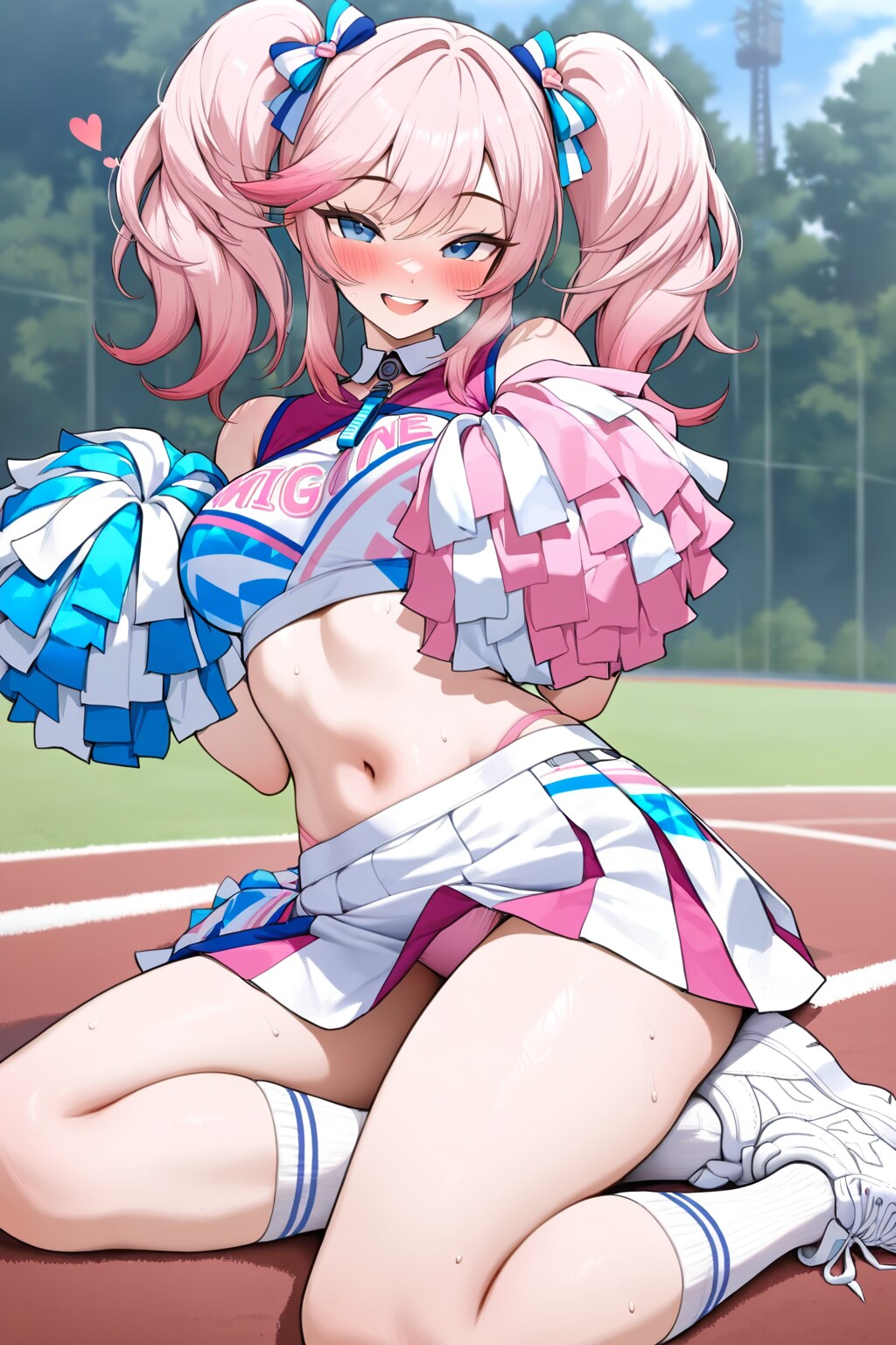 ピンク髪チアガール