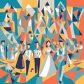 キュビズム風『結婚式の二次会』 10枚目