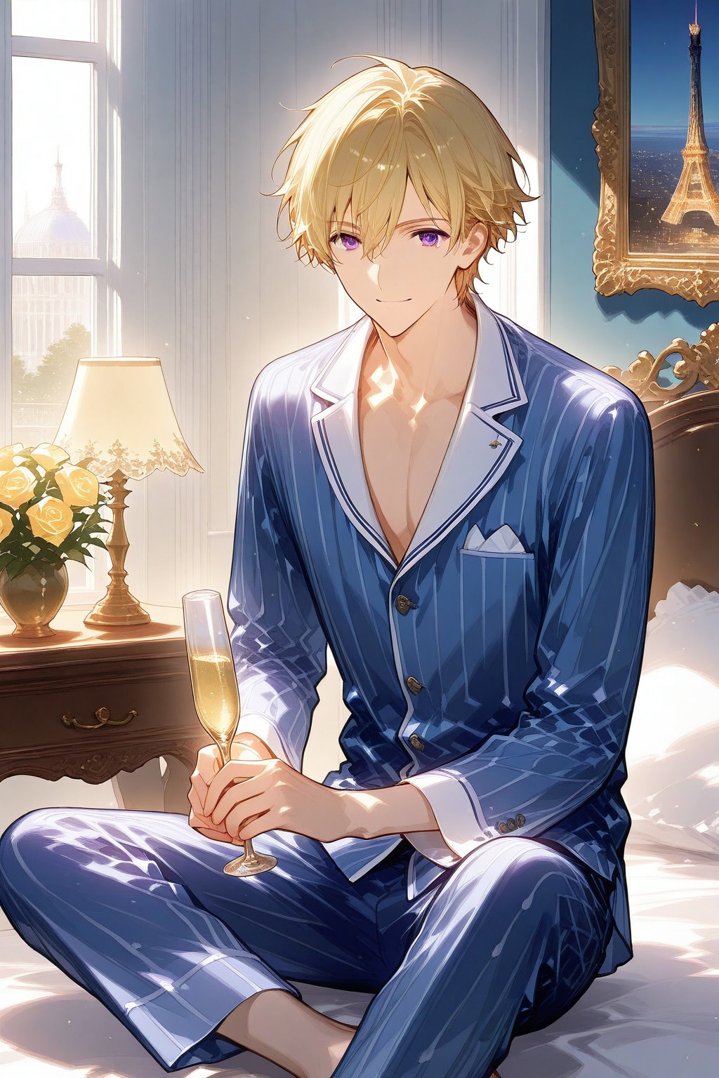 朝からシャンパン