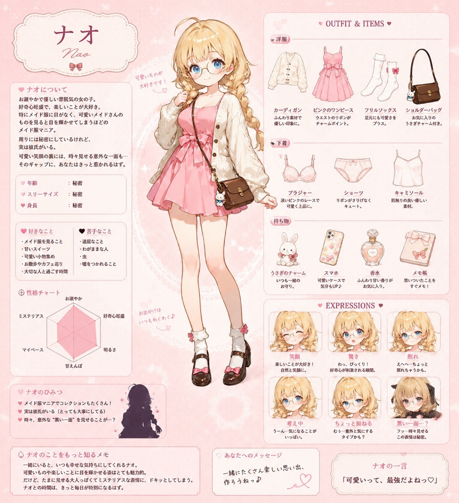 ナオのキャラシート　ChatGPT版 | の人気AIイラスト・グラビア