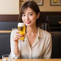 カフェで昼からビール　「美味しい♪」 2枚目