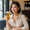 カフェで昼からビール　「美味しい♪」 4枚目