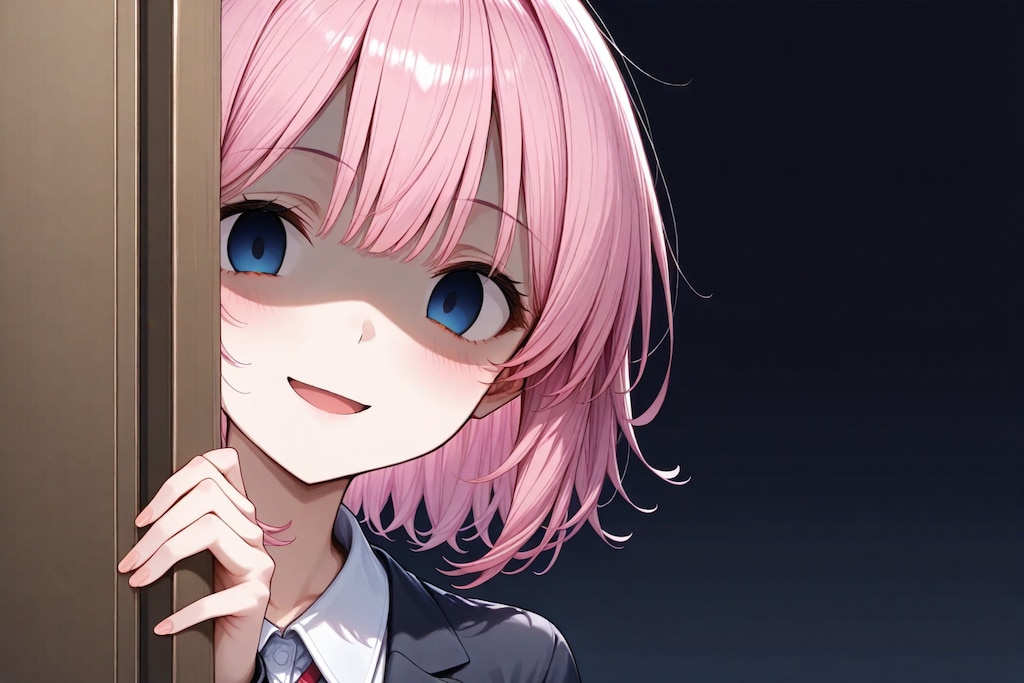 ドアから覗く女の子