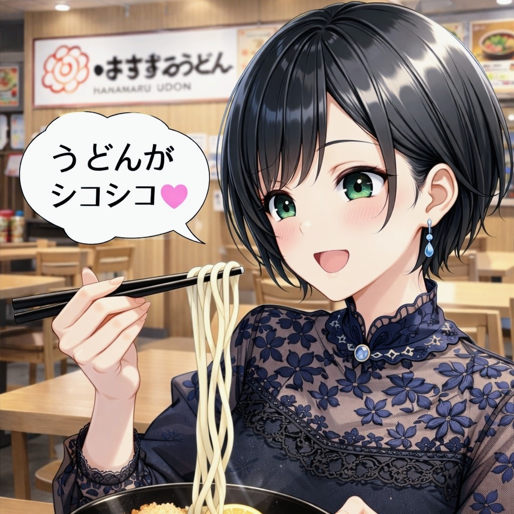 シコシコなぶっかけうどんを食べる藍音ちゃん | の人気AIイラスト・グラビア