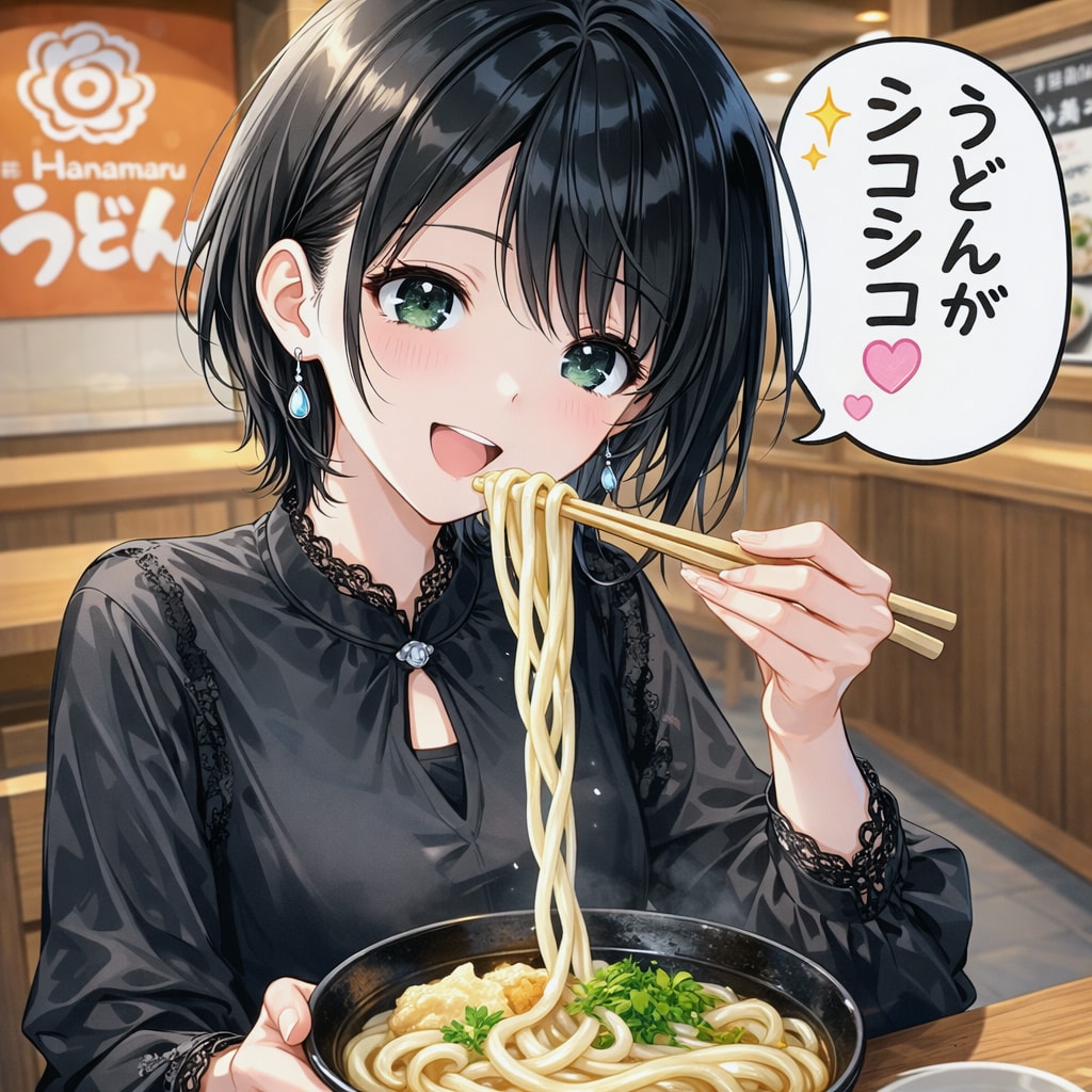 シコシコなぶっかけうどんを食べる藍音ちゃん