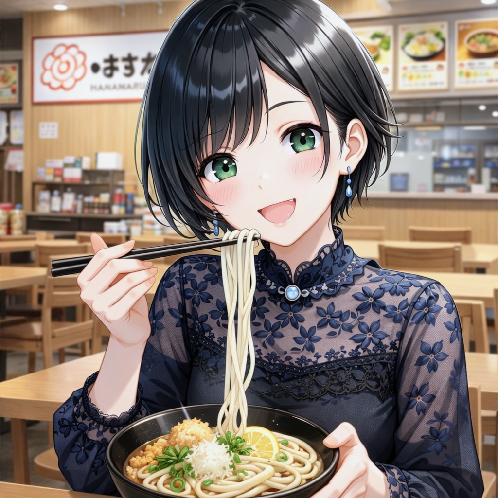 シコシコなぶっかけうどんを食べる藍音ちゃん