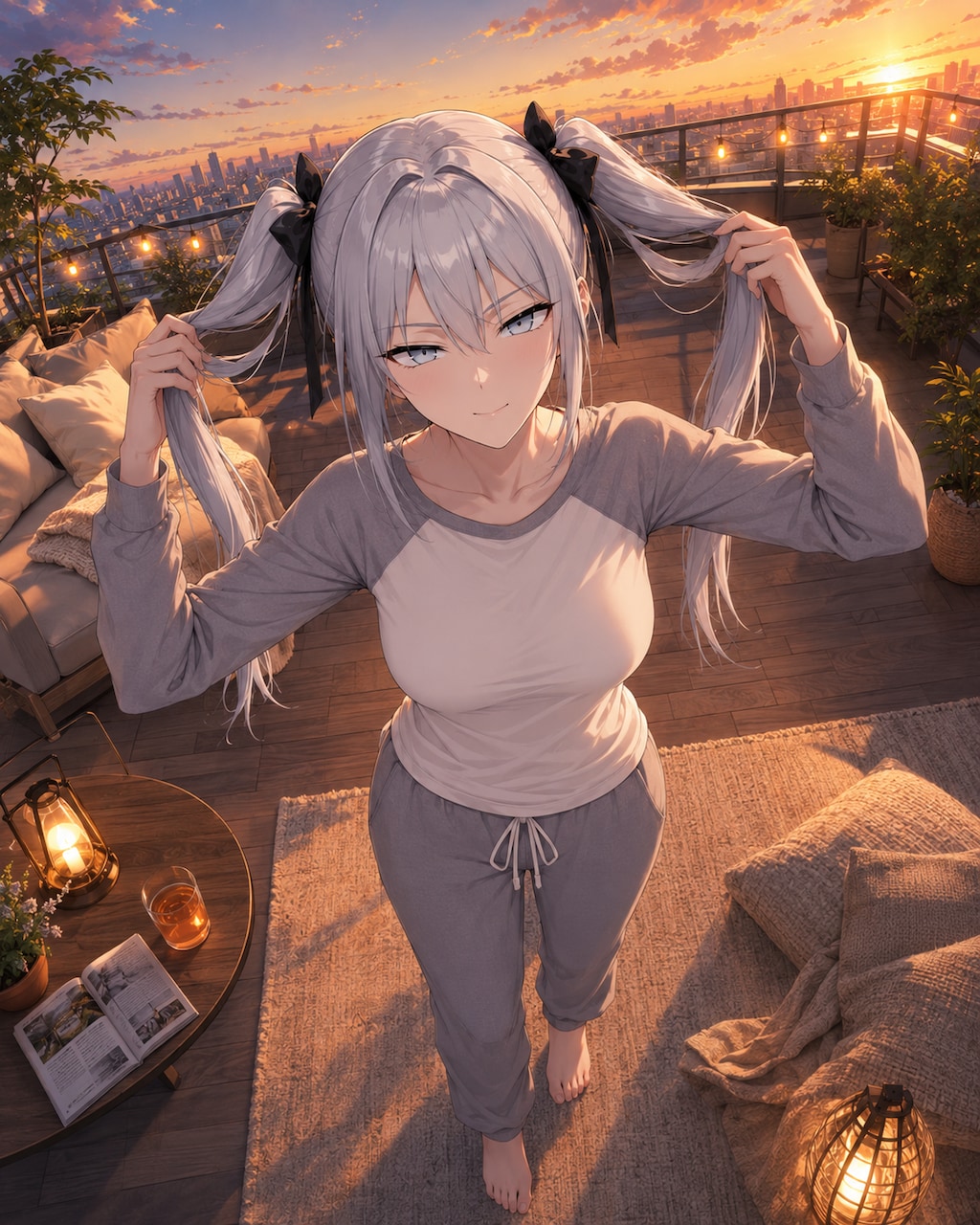 ラグラン+手ツインテ