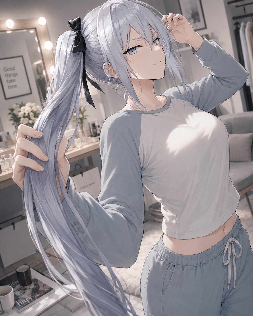 ラグラン+手ツインテ