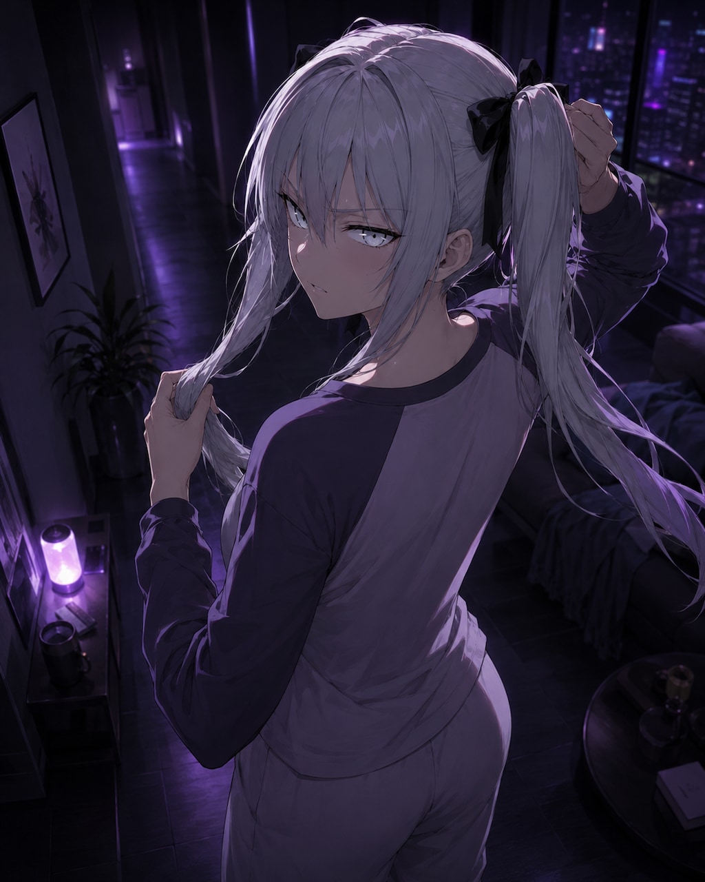 ラグラン+手ツインテ