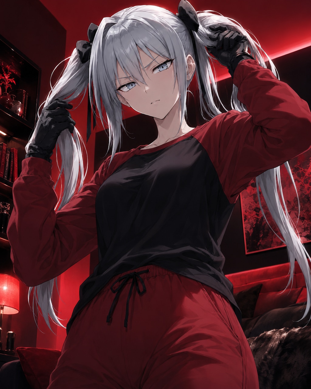 ラグラン+手ツインテ