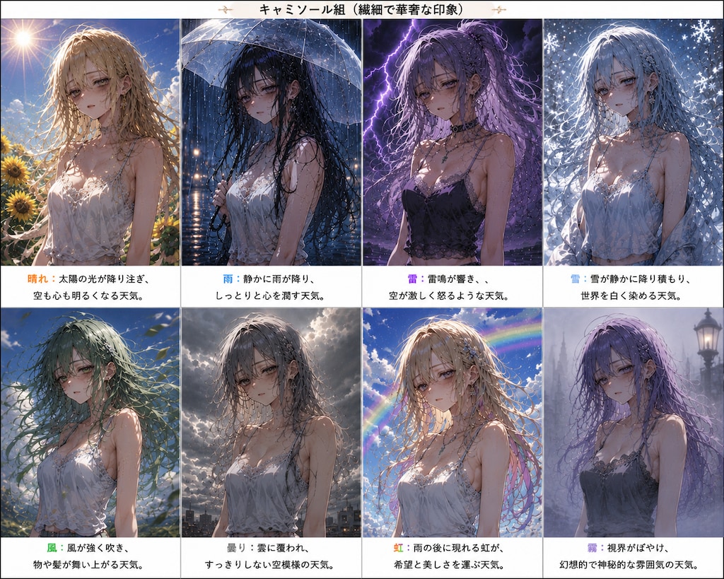 残念美人な天気の擬人化キャラでキャミソール＆タンクトップ