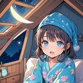 夜ふかしをする小さな女の子 7枚目