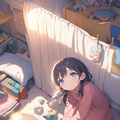 夜ふかしをする小さな女の子 9枚目