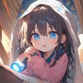 夜ふかしをする小さな女の子 2枚目
