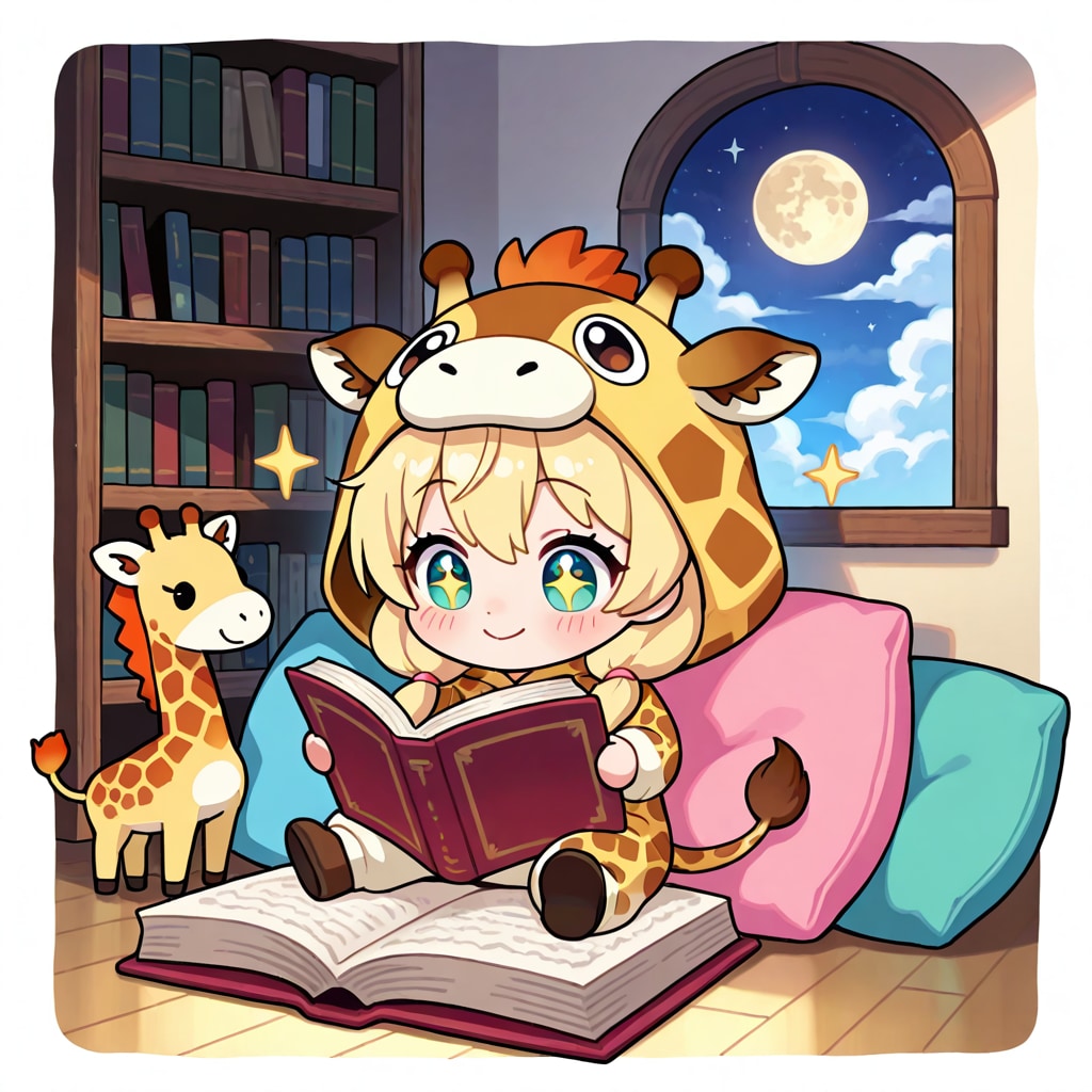 朗読の日のキリン着ぐるみちび子ちゃん漫画