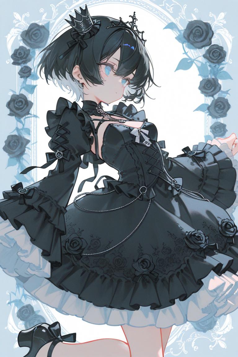 <本田ちゃん>黒薔薇のドレス | の人気AIイラスト・グラビア