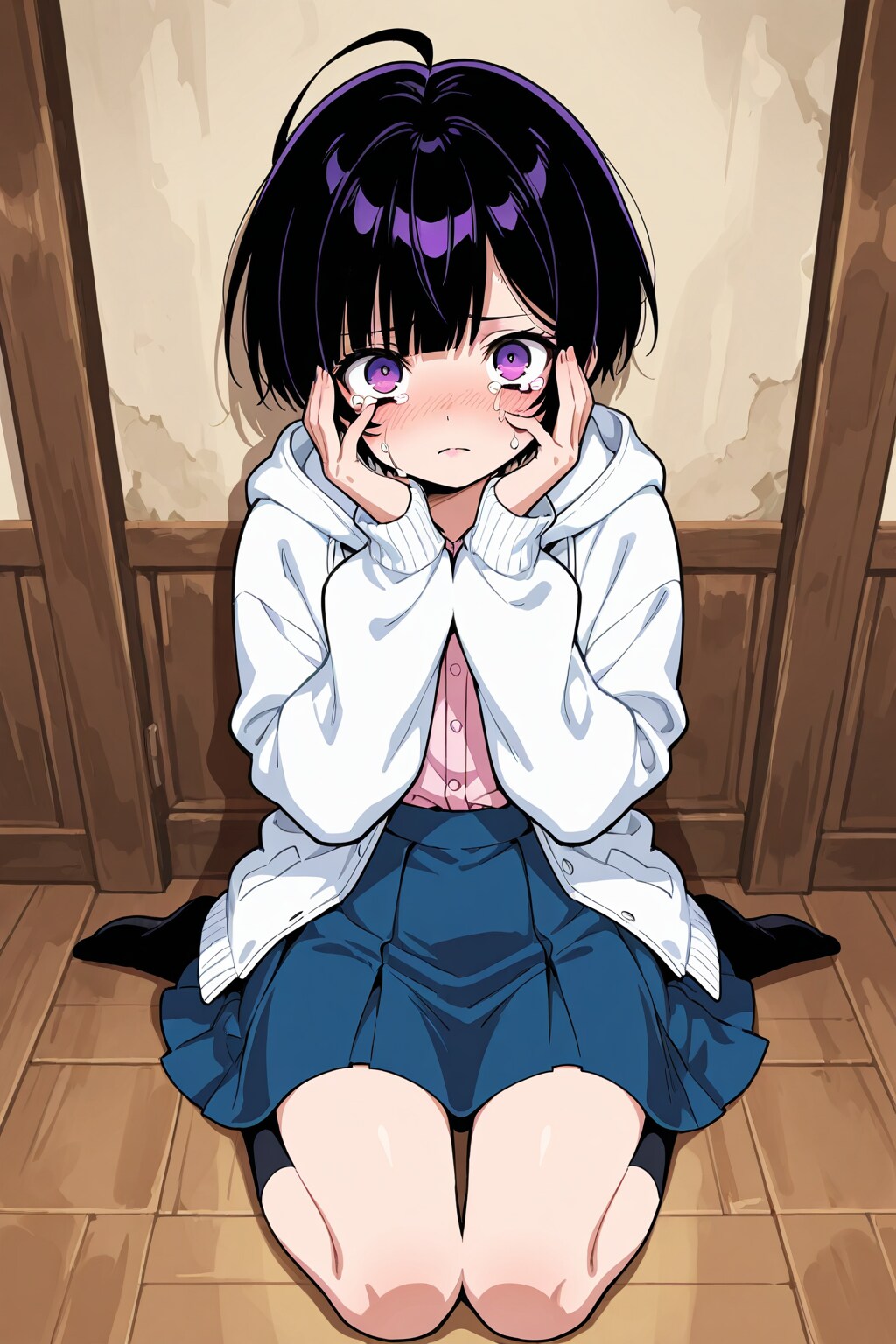 何かにおびえる女の子