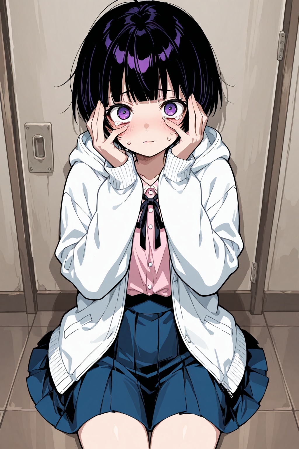 何かにおびえる女の子