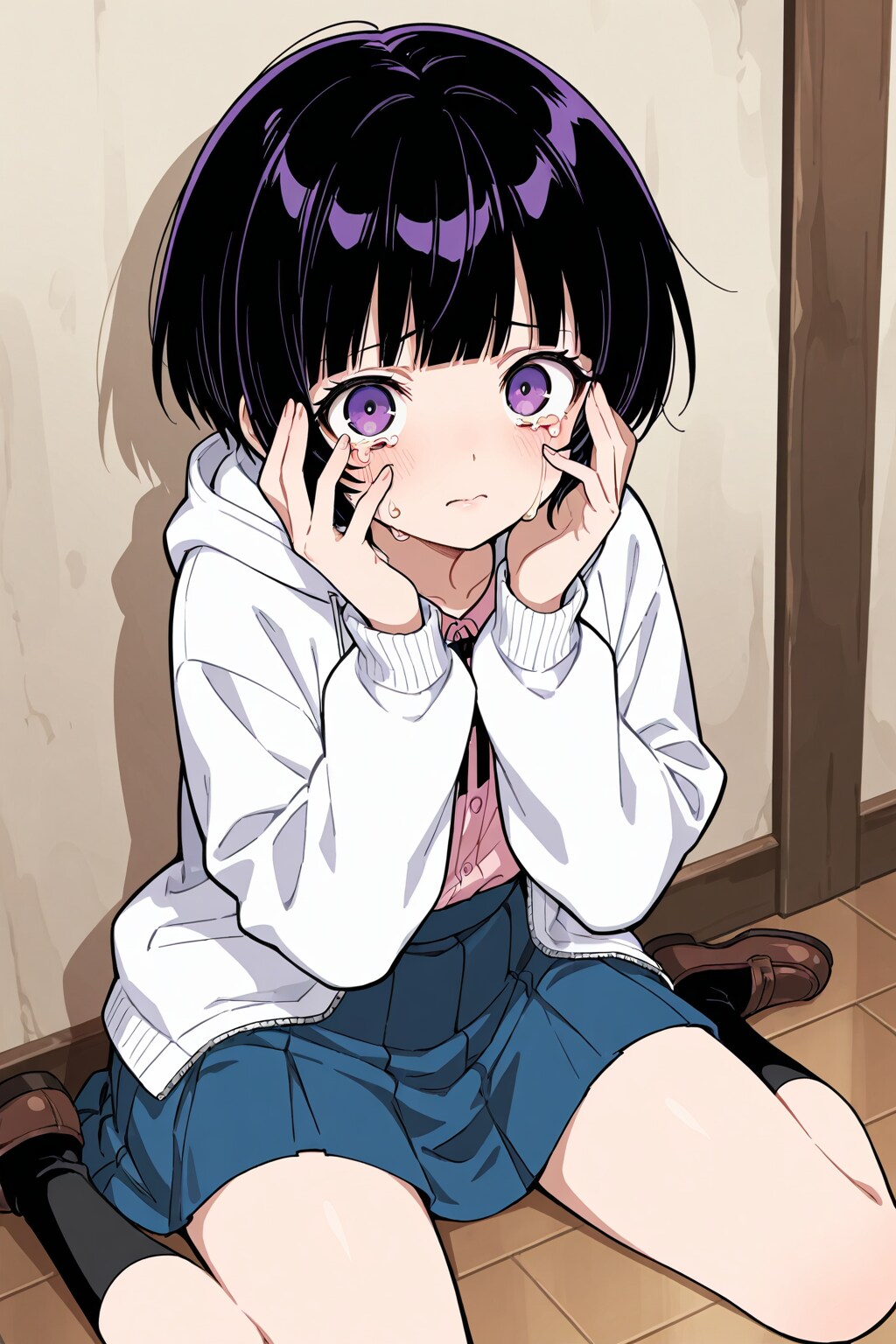 何かにおびえる女の子