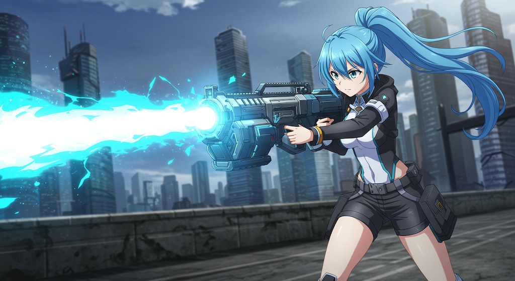 青ぽにちゃん、都市防衛戦線に立つ