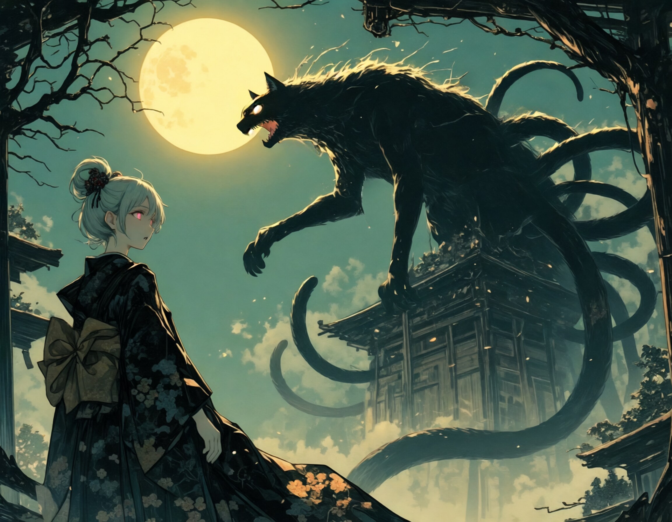 化け猫と一緒 | の人気AIイラスト・グラビア